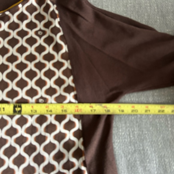 Purificacion Garcia Knit Brown Abstract Print Logo Preppy Blouse Top Size S - Picture 7 of 9